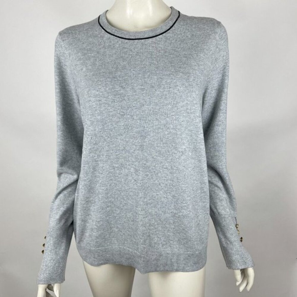 Court & Rowe Cotton Wool Sweater Scoop Neck Long Sleeve Thin Knit Women XL NWT